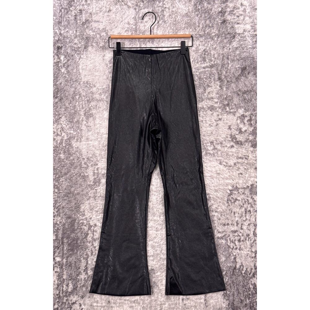 Commando Leggings Medium Womens Black Faux Leather Flare